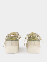 Golden Goose Panna and Military Green Stardan Leather Sneakers