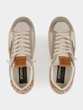 Golden Goose White and Beige Leather Stardan Sneakers with Star and Studded Heel