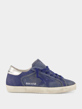 Golden Goose Denim Blue Super-Star Suede Sneakers