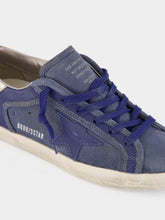 Golden Goose Denim Blue Super-Star Suede Sneakers