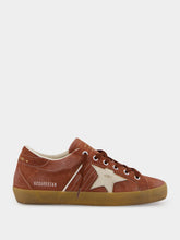 Golden Goose Red Rust Super-Star Waxed Suede Sneakers