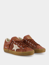 Golden Goose Red Rust Super-Star Waxed Suede Sneakers