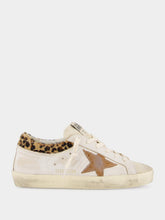 Golden Goose White Superstar Sneakers with Leopard Heel