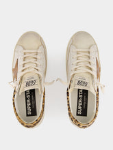 Golden Goose White Superstar Sneakers with Leopard Heel
