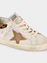 Golden Goose White Superstar Sneakers with Leopard Heel