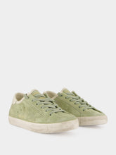 Golden Goose Sage Green and White Super-Star Sneakers