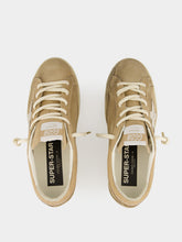 Golden Goose Beige and White Super-Star Suede Sneakers