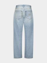 Miu Miu Blue Straight-Leg Jeans With Logo Patch