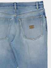 Miu Miu Sapphire Blue Washed Denim Jeans