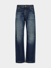 Miu Miu Blue Faded Wide-Leg Cotton Denim Jeans