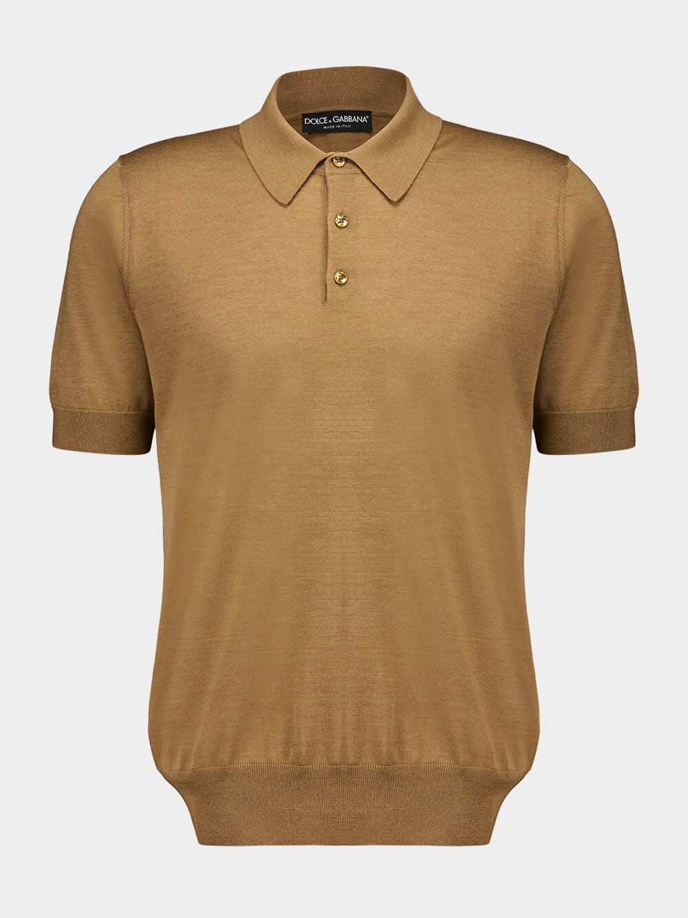 Camel Cashmere and Silk Polo-Shirt