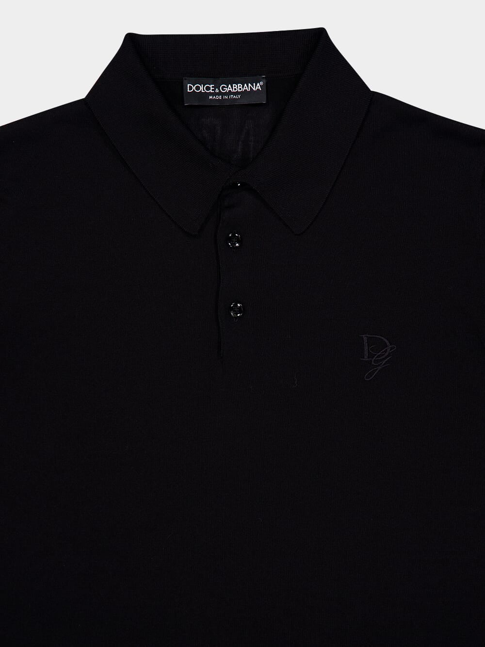 Black Silk Polo Shirt