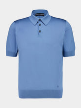 Dolce & Gabbana Celeste Blue Short-Sleeve Silk Polo Shirt