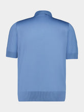 Dolce & Gabbana Celeste Blue Short-Sleeve Silk Polo Shirt
