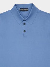 Dolce & Gabbana Celeste Blue Short-Sleeve Silk Polo Shirt