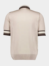 Dolce & Gabbana Beige Silk Polo Shirt with DG Embroidery