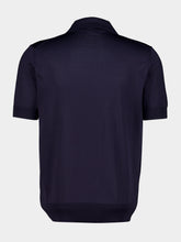 Dolce & Gabbana Blue Silk Knit Polo Shirt