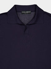 Dolce & Gabbana Blue Silk Knit Polo Shirt