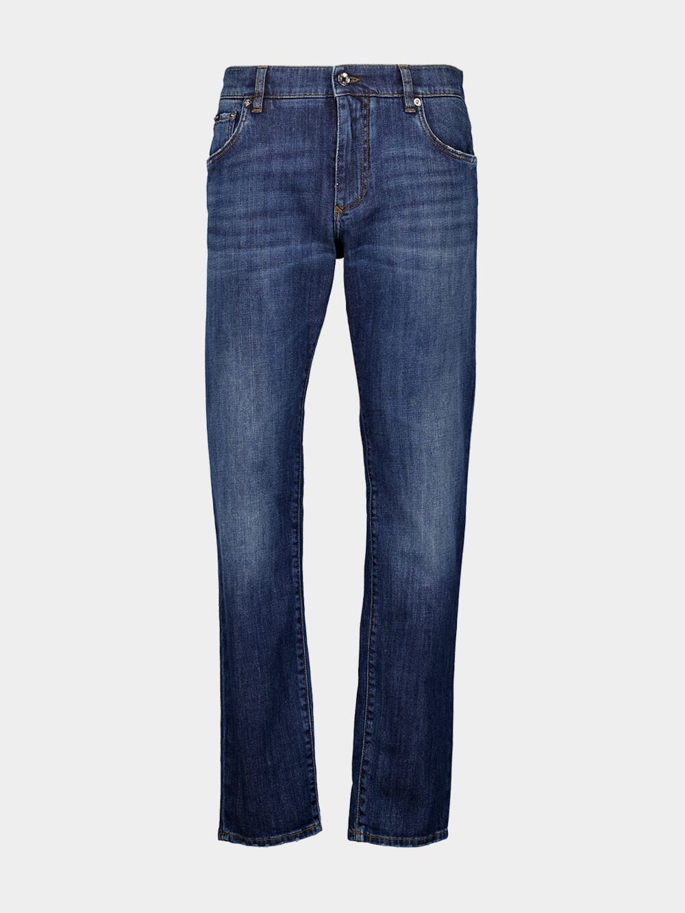 Slim Fit Washed Stretch Jeans with Abrasions