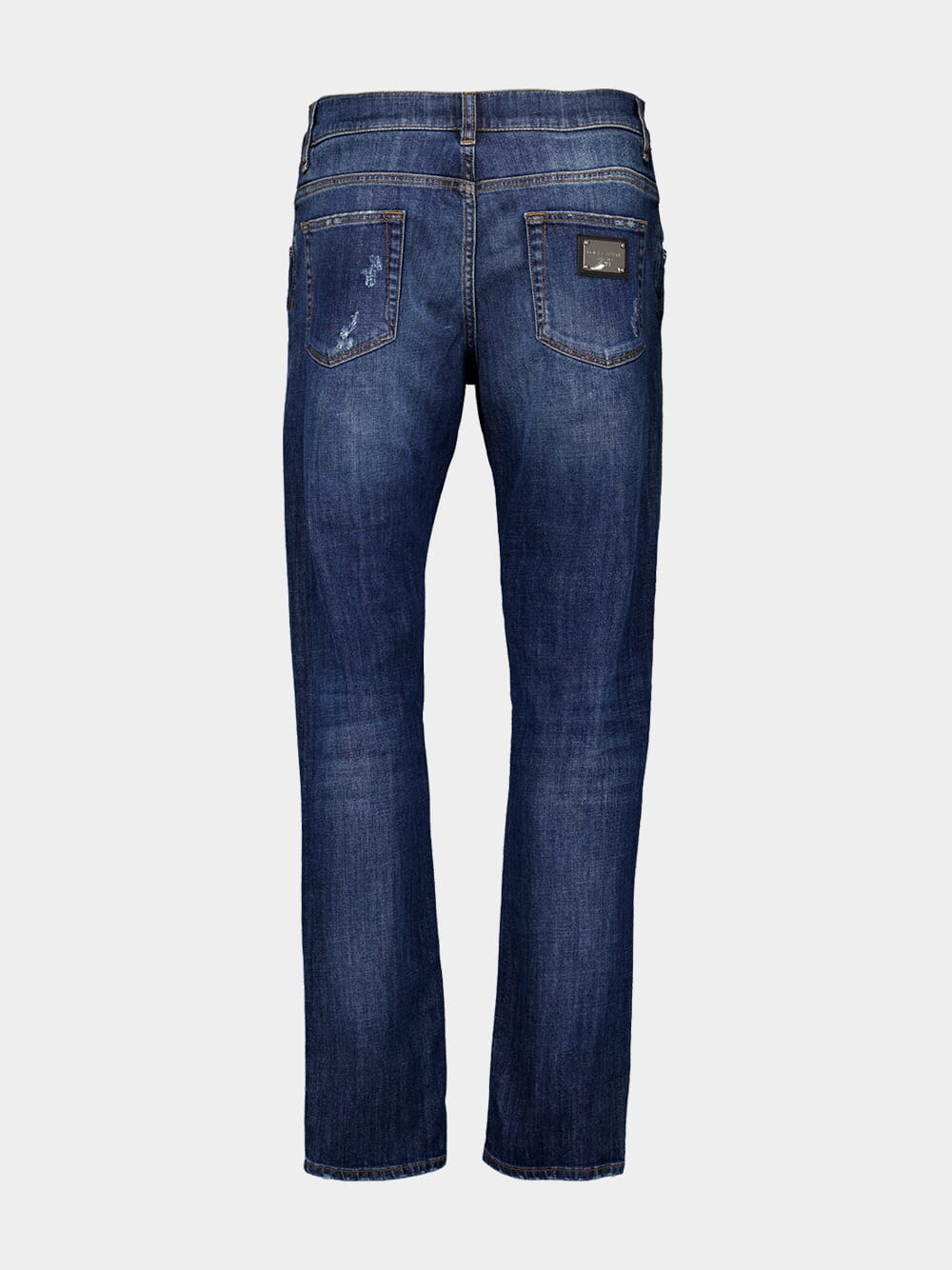 Slim Fit Washed Stretch Jeans with Abrasions