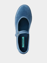 Piedaterre Mary Jane in Adriatic Blue Velvet