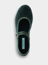 Piedaterre Mary Jane in Green Carnia Velvet