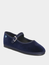 Piedaterre Blue Velvet Mary Jane Flats