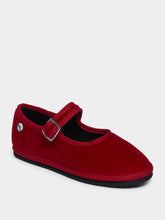 Piedaterre Mary Jane Bambino in Red Refosco Velvet