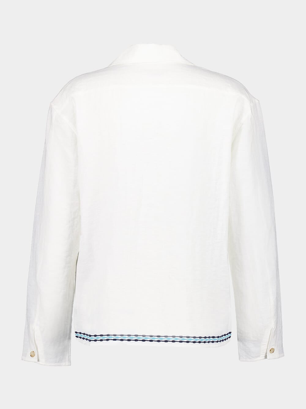 White Frequency Embroidered Tie Shirt