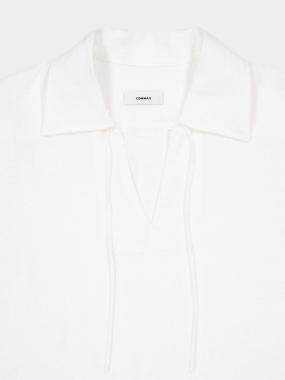 White Frequency Embroidered Tie Shirt