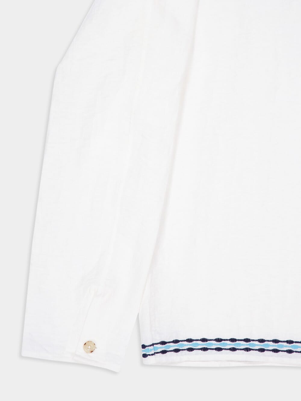 White Frequency Embroidered Tie Shirt