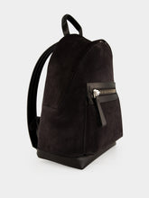 Tom Ford Charcoal Grey Calf Suede Zipped Backpack
