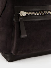 Tom Ford Charcoal Grey Calf Suede Zipped Backpack