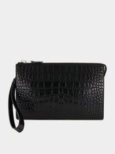 Tom Ford Black Croc-Effect Leather Portfolio Bag