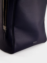 Tom Ford Navy Blue Grain Leather Backpack