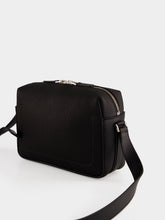 Tom Ford Black Grained Leather Messenger Bag