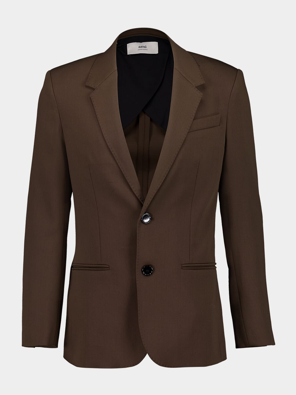 Black Olive Green Wool Semi-Lined Jacket