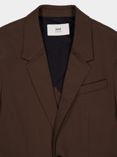 Ami Paris Brown Wool Semi-Lined Jacket