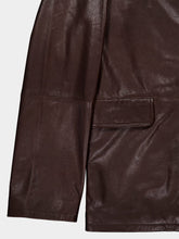 Ami Paris Dark Coffee Leather Blazer