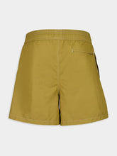 Ami Paris Havana Yellow Technical Beach Shorts