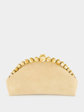 Cult Gaia Sand Una Suede Beaded Clutch