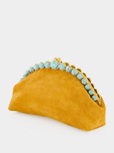 Cult Gaia Toasted Caramel Una Suede Clutch