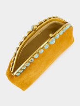 Cult Gaia Toasted Caramel Una Suede Clutch