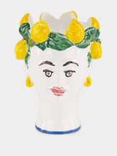 Les Ottomans Hand-Painted Ceramic Candle Women with Lemon