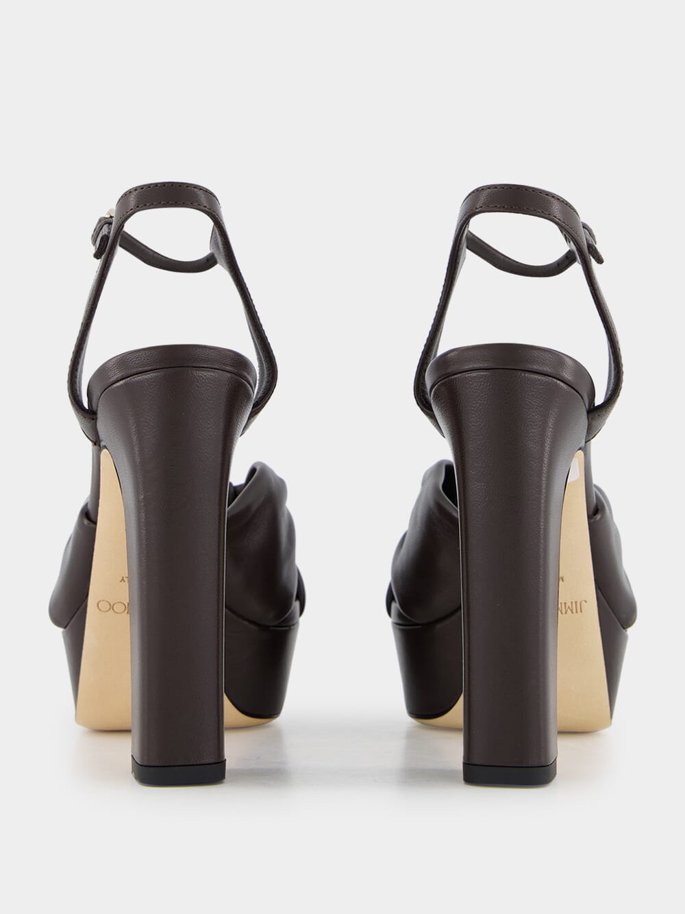 Black Heloise Nappa Leather Platform Sandals