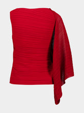 Balmain Red Asymmetrical Draped Viscose Top