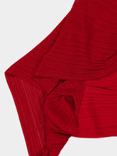 Balmain Red Asymmetrical Draped Viscose Top