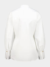 Balmain White Batwing Cotton Poplin Shirt