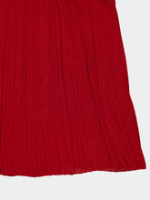 Balmain Rouge Carmin Pleated Viscose Midi Skirt