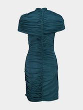 Balmain Emerald Green Draped Jersey Bodycon Dress